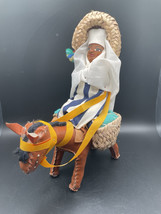 Rare VTG Handmade Mexican Folk Art Doll Figurine  Woman on Pack Mule - $55.79