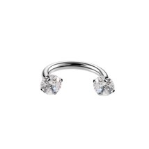 G23 ASTM F136 Titanium Transparent Cubic Zirconia Horseshoe Piercing Jewelry For - £9.32 GBP