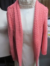 &quot;&quot;CORAL - LOOSE KNIT - OPEN FRONT SWEATER&quot;&quot; - CHICO&#39;S SIZE 0 - SMALL - £7.74 GBP