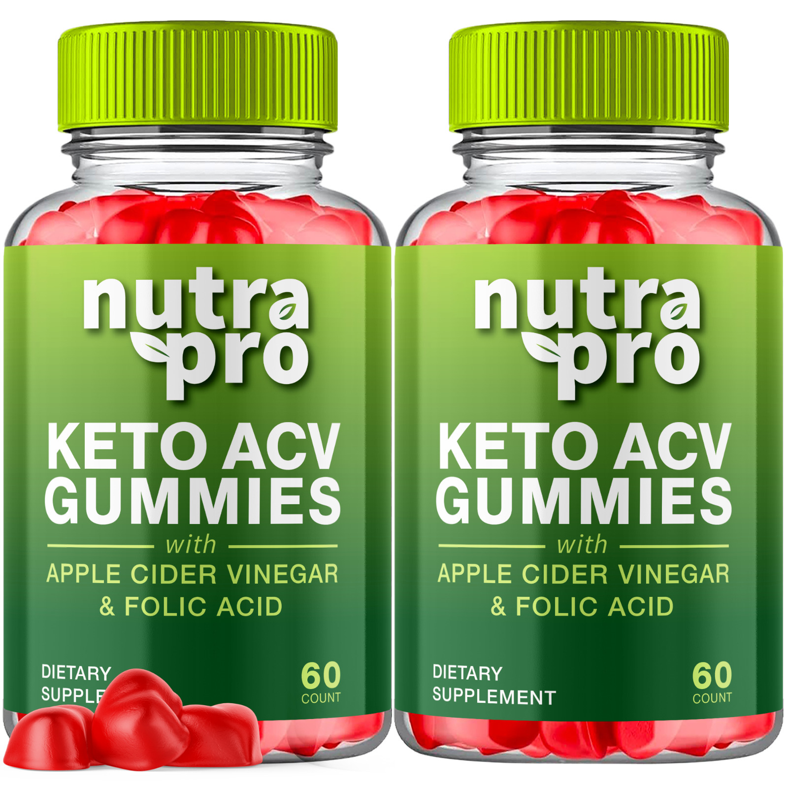 2 Pack Nutra Pro Keto ACV Gummies Maximum Strength Vitamin Formula 120 ...