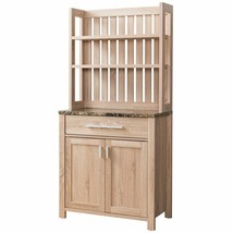 Bowery Hill Contemporary Wood Multi-Storage Baker Rack in Weathered Sand - £375.89 GBP