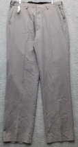 Haggar Dress Pants Mens Size 36X34 Gray Polyester Pockets High Rise Flat Front - £13.87 GBP