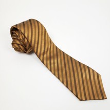 Dior Silk Tie Stripes Gold Brown Bronze Classic Designer Necktie Fall - £75.39 GBP