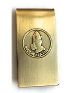 Praying Hands One Day At A Time Money Clip Brass Bronze - £4.74 GBP