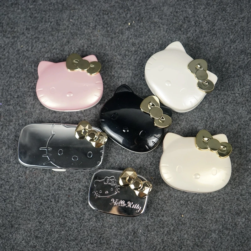 Cartoon Hello Kitty Mini Fold Makeup Mirror Girl Heart Handle Mirror Cat Makeup - £11.15 GBP