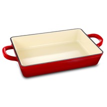 Crock Pot Artisan 13 in. Enameled Cast Iron Lasagna Pan in Scarlet Red - $83.49