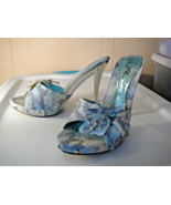 Women&#39;s Heels Size 8 1/2 Wild Rose Blue Sling Back 5&quot; 2# - £5.73 GBP