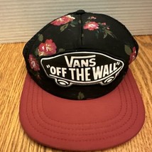 Vans Off The Wall Black Floral Hat Skate Retro Cap Adjustable Wide Brim ... - £12.70 GBP