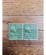 US Stamp George Washington 1c Used Green Strip of 2 - $23.75 MXN