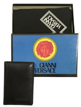 NEW IN BOX Vintage 90&#39;s Gianni Versace Card Case Wallet!   Black Leather - £237.27 GBP