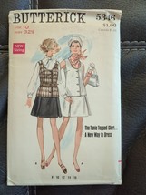 1970&#39;s VTG  Butterick Misses&#39; Two-Piece Dress Skirt Pattern 5346 Size 10... - $14.24