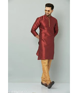 MENS KURTA &amp; PYJAMA SET FREE SHIPPING DRESS INDIAN ETHNIC PARTY WEAR Sil... - $40.96 CAD