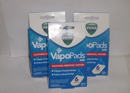 3 Pack Vicks VapoPads Refill Pads VSP 19 Menthol Vapor 6ct box each - £14.36 GBP