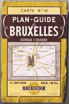 R De Rouck Map 16 Plan Guiide Of Brussels 15th Edition - $9.89