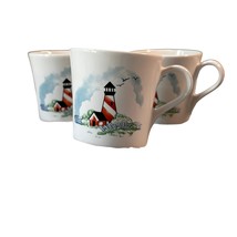 Corning Corelle Lighthouse Coordinates Outer Banks Coffee Mugs Vintage-Set of 3 - £13.97 GBP