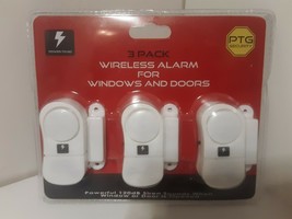 PTG Security 3 Pack Wireless Alarm for Windows &amp; Doors 120dB Siren Home Work New - £6.30 GBP