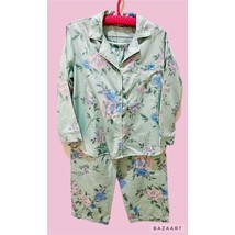 Miss Elaine Petites Satin Floral Pajama Set - £18.92 GBP