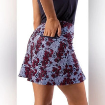 NWT GOLFTINI COSMIC Navy Lt Blue Red Ruffle Hem Knit GOLF SKORT S M & L image 2