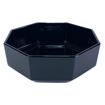 Arcoroc Octime Salad Cereal Bowl 5 5/8&quot; 15cm Black Glass Octagon Vintage France - £5.93 GBP