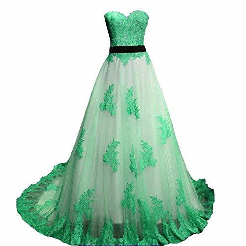 Vintage Mint Lace Long A Line Sweetheart White Prom Dress Wedding Gown US 8