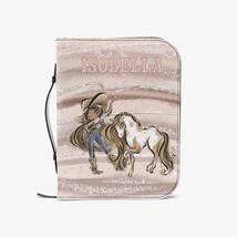 Book/Bible Cover, Howdy, Cowgirl and Horse, Brunette Hair, Olive Skin, B... - $56.95+