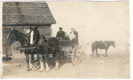 Family in Horses and Buggy at Home Real Photo Postcard (RPPC)  1904-1918... - £6.85 GBP