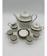 Richard Ginori Porcelain Coffee Set With Gold Trim - Teapot Creamer Suga... - $3,801.18 MXN