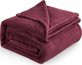 Bedsure Fleece Blanket Queen Blanket Red Burgundy - Bed Soft - £39.88 GBP