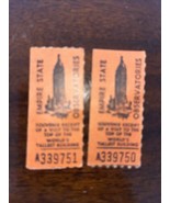 1968 Empire State Building Observatory Orange 2 Receipts Ticket Stubs NYC - £15.28 GBP