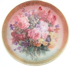 c1991 W S George Lena Liu Symphony of Shimmering Beauty Rose Fantasy plate TN223 - £17.31 GBP