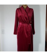 Oscar De La Renta Pink Label Robe Burgundy Velvet Full Length Pockets Si... - £52.10 GBP