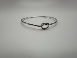 Vintage Sterling Silver Knot Bracelet 2.5&quot; Inner Diameter BrB5 - $24.75