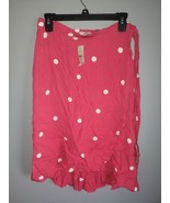 LOFT Pink White Polka Dot Wrap Skirt Viscose Midi Length Lightweight Siz... - £25.57 GBP