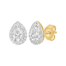 1.70 Ct Pear Cut Lab Grown Diamond Earring 14K Yellow Gold for Women VVS-VS-EF - £929.74 GBP