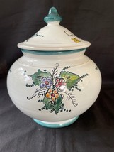 Italian Hand Painted Pottery floral Olive Jar Pot. M.Falco - £79.32 GBP
