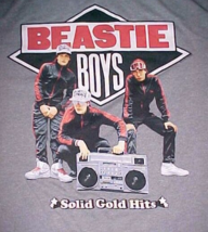 $25 Beastie Boys Vintage 80s Solid Gold Hits Gray Boombox Radio Ringer T... - £77.16 GBP