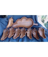 Vintage Monkey Pod Wood Hand Carved  Serving Bowl &amp; Dish Set - 9 Pieces - €59,03 EUR