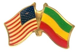 United States and Ethiopia Flag Hat Tac or Lapel Pin - $6.58