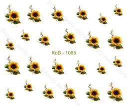 Nail Art Water Transfer Stickers Decal Pretty Sunflowers KoB-1065 - £2.34 GBP