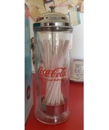 Vintage 1992 Coca-Cola Straw Dispenser Glass Holder Soda Drink Diner Mad... - €43,12 EUR