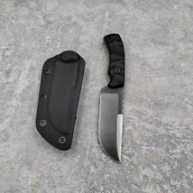 EDC Fixed Blade Knife 440 Blade Black G10 Handle Hunting K sheath Camp Survival - £50.39 GBP