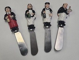 Cheese Spreaders Set of 4 Waiter/Figures  By Guy Buffet - $12.09