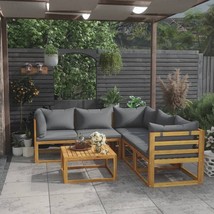 vidaXL Modular Dark Gray Wood Patio Lounge Set, 4-Piece Outdoor Furniture - $1,057.22 CAD