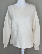 14th &amp; Union NWT Ribbed Wide Neck pullover sweater size XS Ivory Pristine H9 - £15.72 GBP