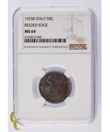 1925R Italy 50 Centesimi 50C Reeded Edge NGC Graded MS64 - €1.033,22 EUR