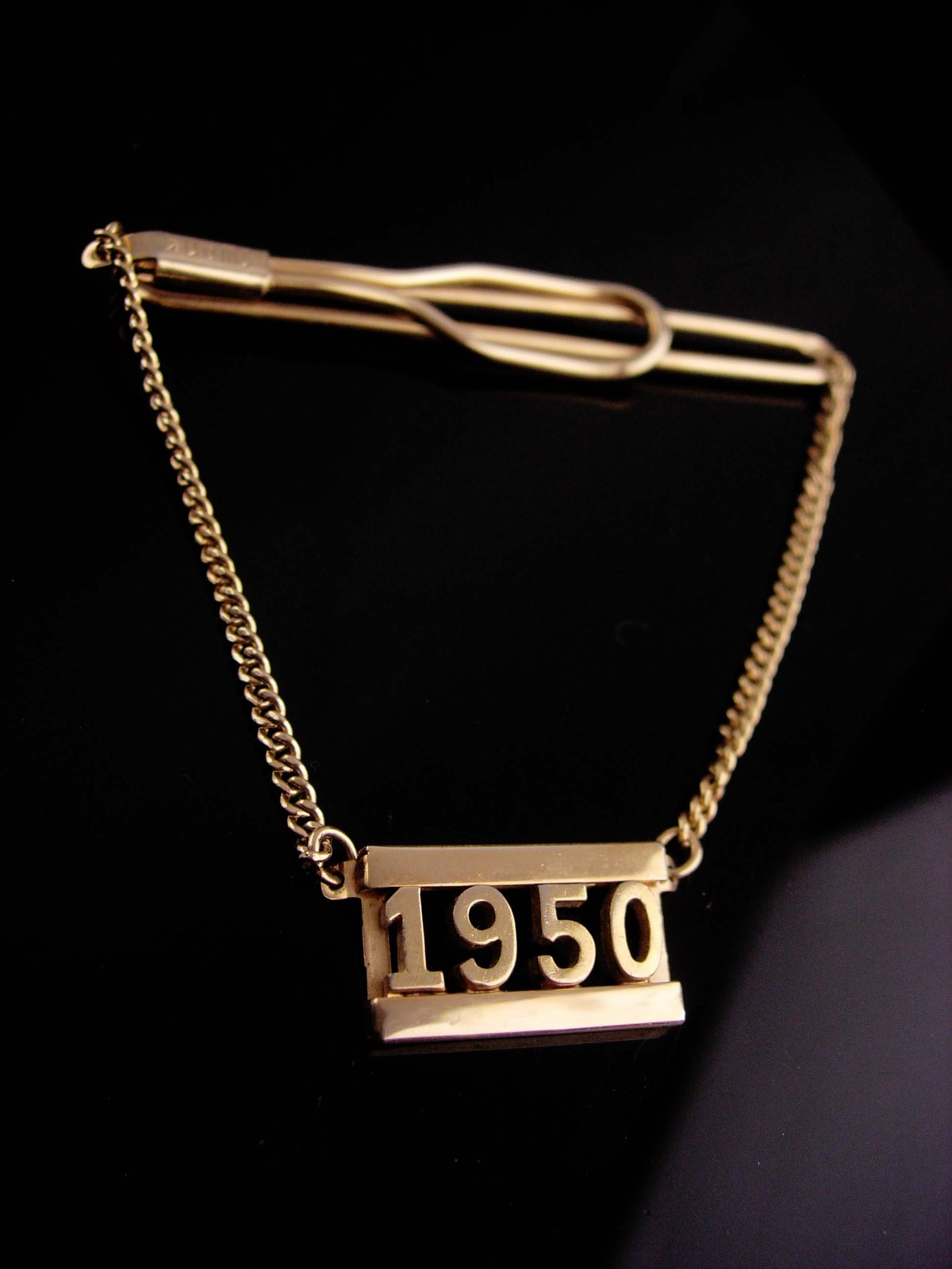 Vintage 1950 Tie Clip - Swag Chain - Vintage gold  swank personalized father of  - $125.00
