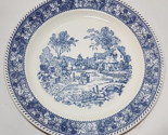 Shakespeare Country Blue Homer Laughlin Serving Platter 12&quot; Blue Scrolls  - $31.67