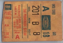 David Bowie Let&#39;s Dance Ticket Stub July 25 1983 Madison Square Garden N... - £38.82 GBP