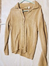 Liz Claiborne Lizwear Women&#39;s Beige Button Long Sleeve Medium Pullover Sweater - £6.22 GBP