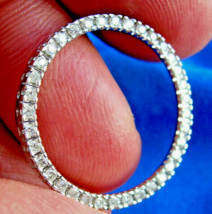Earth mined Diamond Circle of Life Pendant Designer Necklace 14k White Gold - $965.25